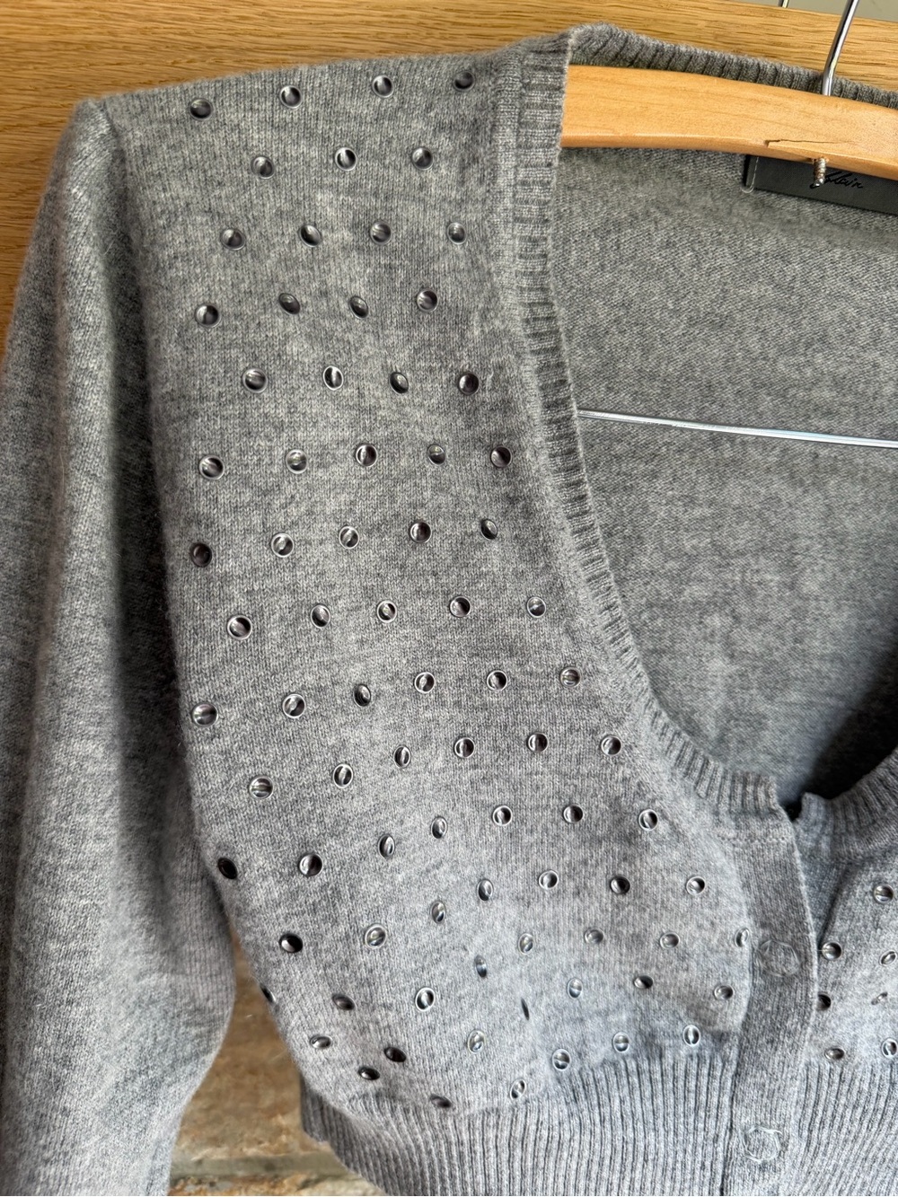 Daniele Fiesoli Italy Studded Merino Cashmere Cardigan XS - Picture 9 of 16